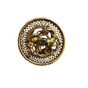 Vintage ART Arthur Pepper Phoenix Brooch – Mid Century Scarf Clip And Brooch Pin